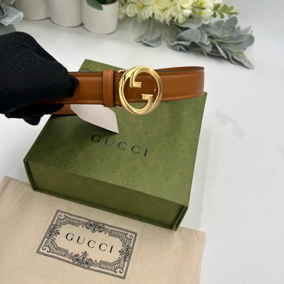 Men's Gucci, Blondie interlocking G leather belt size 120 cm/48 inches Italy - Picture 2 of 8